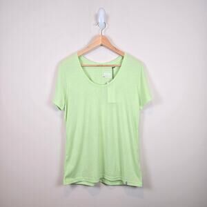 Stio Divide Scoop Neck Tee Womens Size Medium Short Sleeve Lime Zest Heather